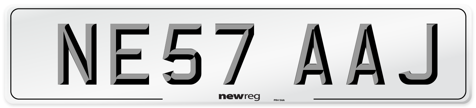 NE57 AAJ Number Plate from New Reg